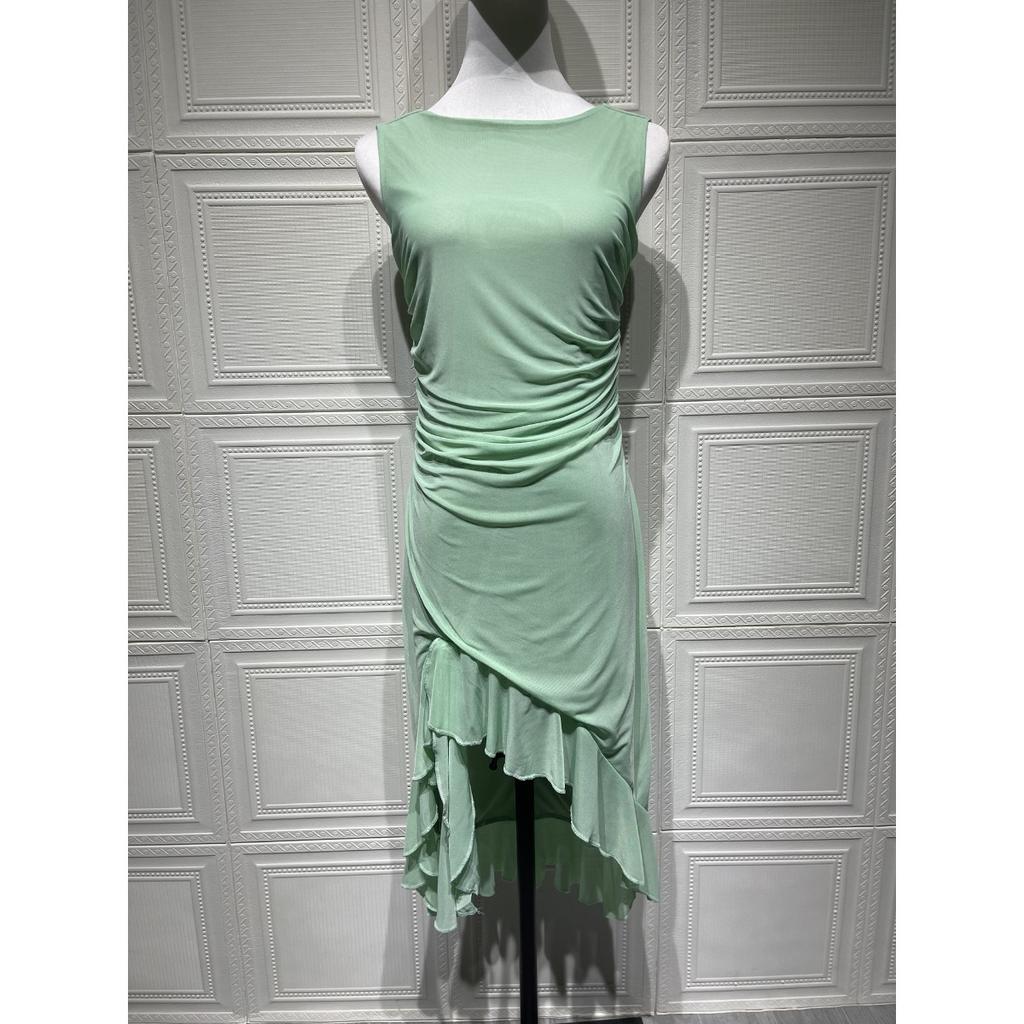 Summer New European American Style Round Neck Sleeveless Dress, Fashion Sexy Tight Backless Ruched Dress In Stock