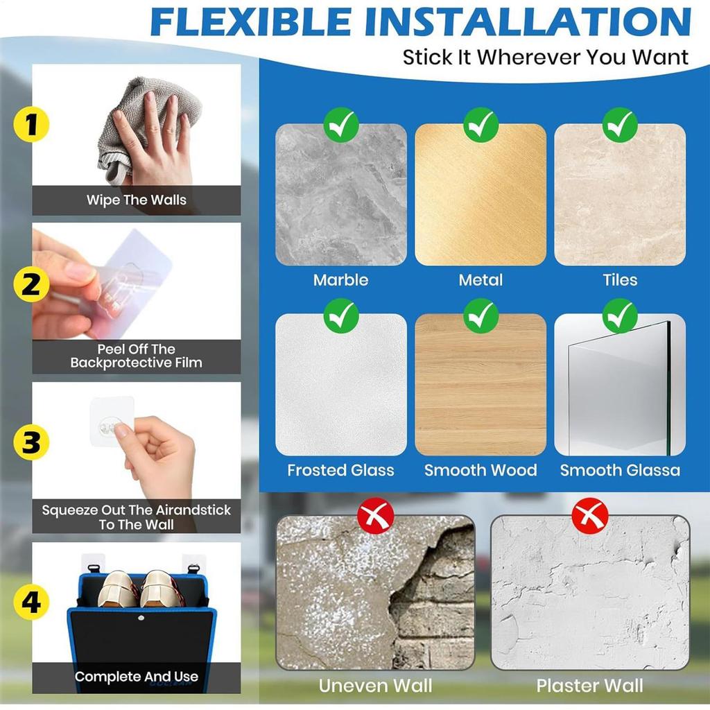 Entryway Shoe Rack Sturdy Clear Shoe Storage Rack Organizer Wall Mounted Hangable Box For Boot Workplace Bedroom Dormitory Dorm