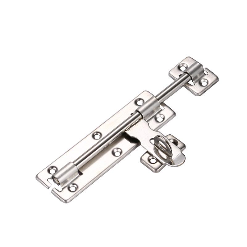 304 Stainless Steel Padlockable Door Bolt - Anti-theft, Thickened for Wooden or Room Doors, Universal Left/Right Fit.