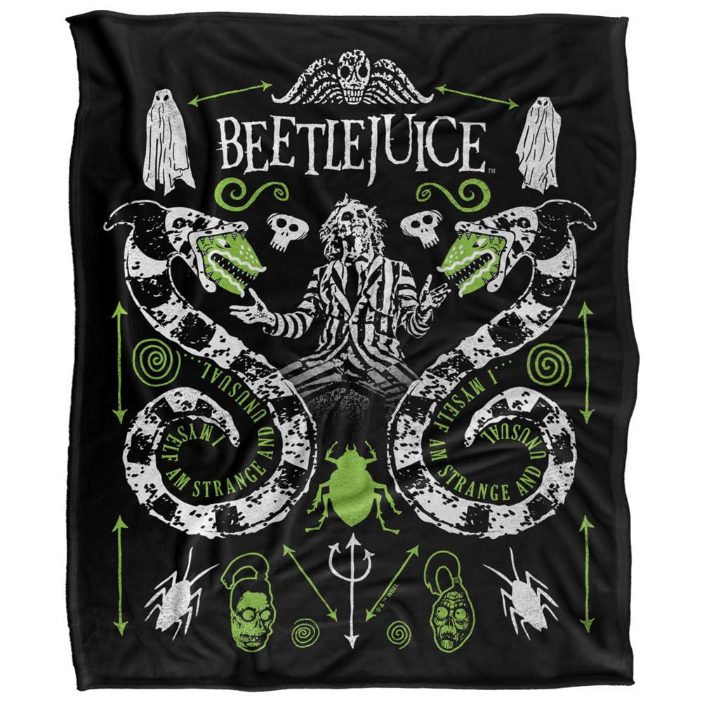 Beetlejuice Worm Polyester Soft Touch Blanket
