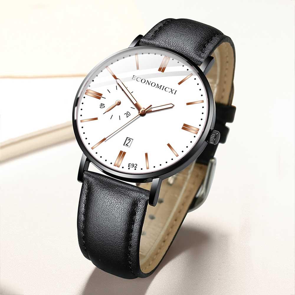 

Экономические мужские часы персонализированные светящиеся часы имитация спортивных кожаных деловых часов мужские часы Relojes Hombres