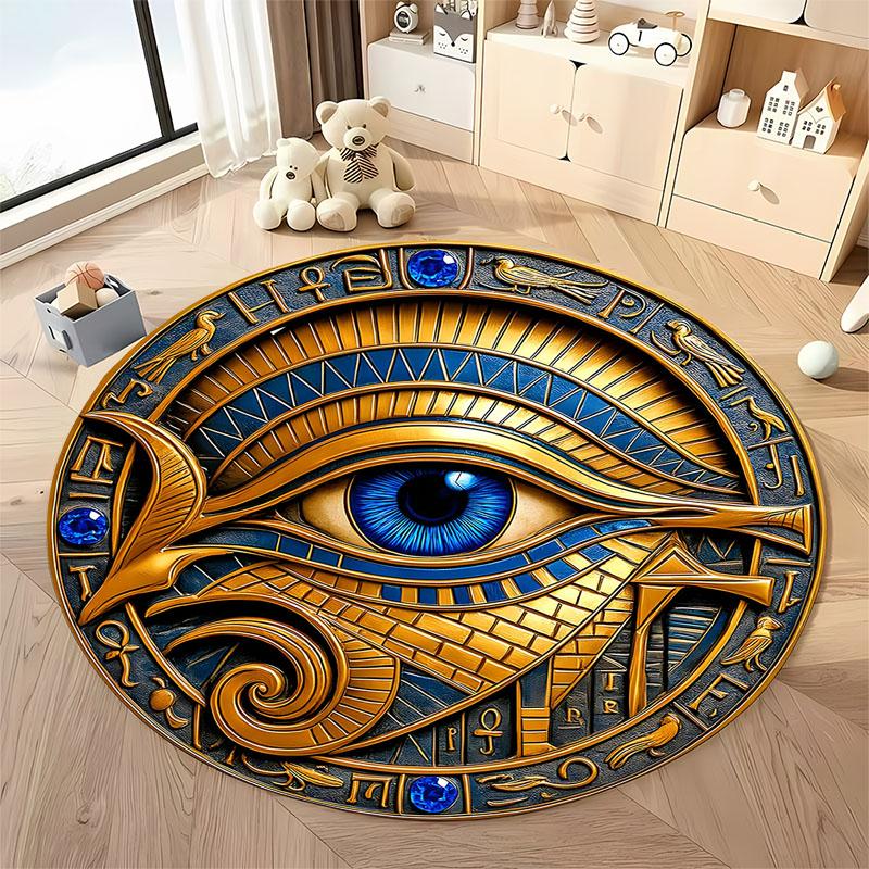 Free shipping! Ancient Egyptian Eye Design Rug for Mysterious Spaces round carpet for home sofa bedroom, gift