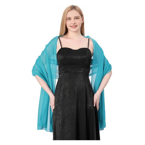 Atmungsaktiver Chiffon-Schal für Damen Damen-Schals und -Tücher Abendkleid, Uni-Schal, Weicher Schal Formelle Anlässe Eleganter Brautschal,