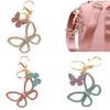 Delicate Butterfly Keychain Rhinestones Key Rings Colorful Key Chain Adornment
