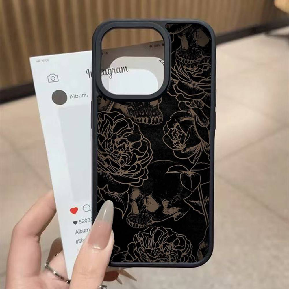 Skull Gothic Creepy Pastel Goth For iPhone 17 16 Pro Max Air 13 12 Mini 14 15 Plus 11 PC+TPU Back Cover