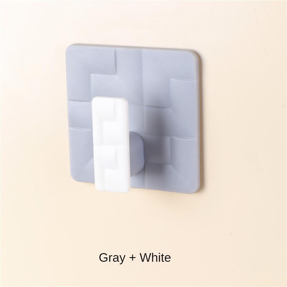 6 tipos de ganchos cuadrados de colores contrastantes autoadhesivos, fuerte soporte de carga, gancho no perforado, toalla de pared para baño, organizador de almacenamiento de ropa, herramientas