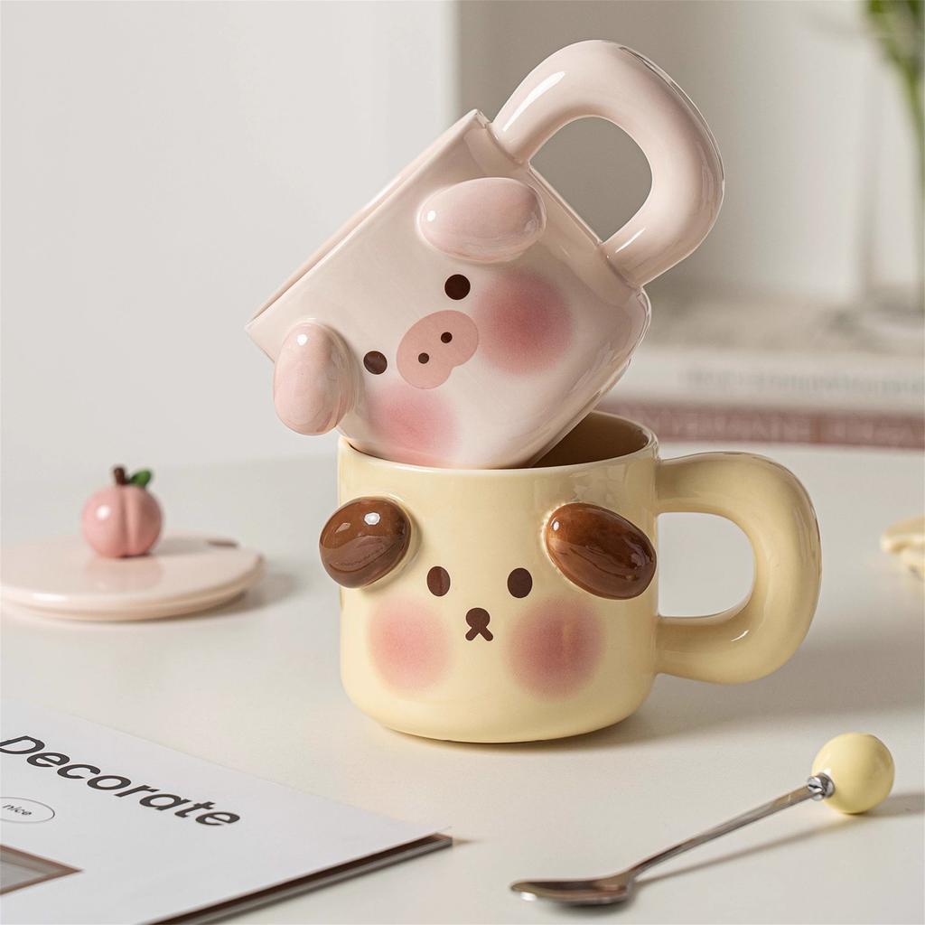 Tazza Maialino Carino Regalo di Compleanno per Ragazza Tazza in Ceramica Ufficio Casa Coppia Tazza per Caffè Acqua Tazza