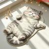 Realistic Cat Faux Cashmere Floor Mat Thickened Bedside Rug Absorbent Bathroom Foot Pad Cute Pet Bedroom Carpet