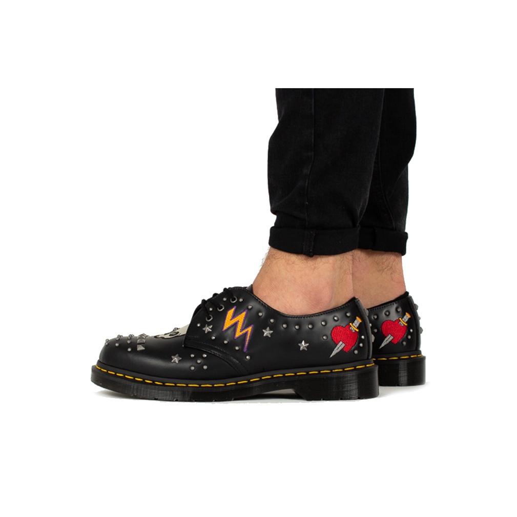 Dr. Martens 1461 Rock & Roll Black Men Sneakers Black-Smooth-Leather Metal 24206001