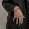 Retro Black Zircon Star Bracelet For Men Women Gifts Trend Titanium Steel Chain New Unisex Goth Jewelry Couple Accessories