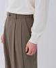 Musinsa Standard Extra Wide Two-Puck Hidden Elastic Waist Slacks [Dusty Beige]