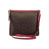 Coach File 26 Printed Zipper Classic Monogram Canvas With Leather Crossbody Bag Large Unisex Crossbody Bag Dark-Brown Red 29210-IMEL72