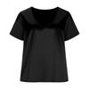 Women's Fashionable Casual Satin V-Neck Short-Sleeve Loose-Fit T-Shirt
