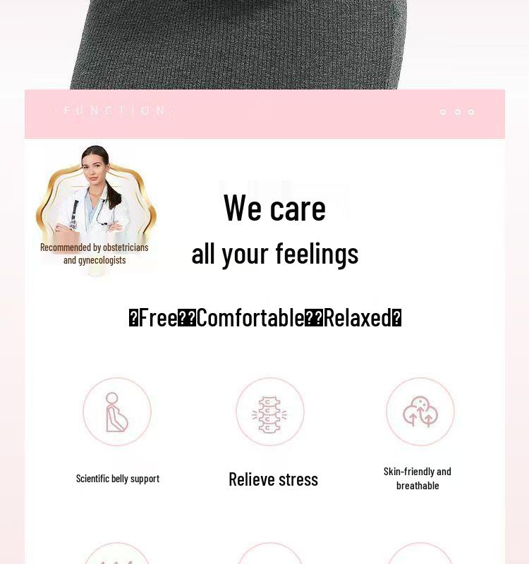 Verstellbarer Atmungsaktiver Mutterschaftsstützgürtel für Pränatale Bauchstütze
