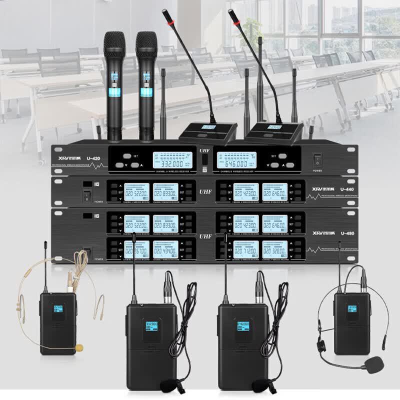 Xun Er Wei U-480S 8-Channel Wireless Gooseneck Conference Microphone System (CN Version)
