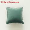 Velvet Solid Dutch Color Pillow Cases Pompom Edging Cushion Cover Living Room