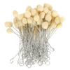 100pcs Metal Handle Wool Daubers Ball Shape Leather Dye Applicator Felt Ball Brush  Glue Application