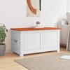 Coffre de rangement - Acacia - Marron et blanc - Bois massif - Design contemporain - Enfant