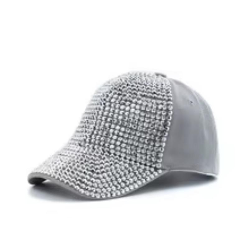 New Fashion Women Diamond Inlay Cap Spring Summer Hip Hop Kpop Dance Baseball Caps Simple Plain Party Street Hat