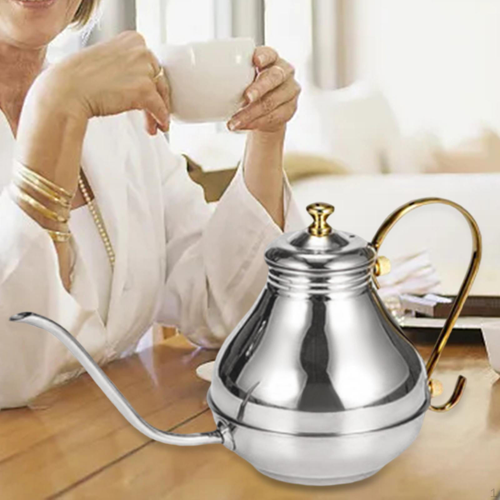 Coffee Drip Kettle 1.5L Tea Pot Portable Maker Multi Purpose Thin Mouth Easy to Control