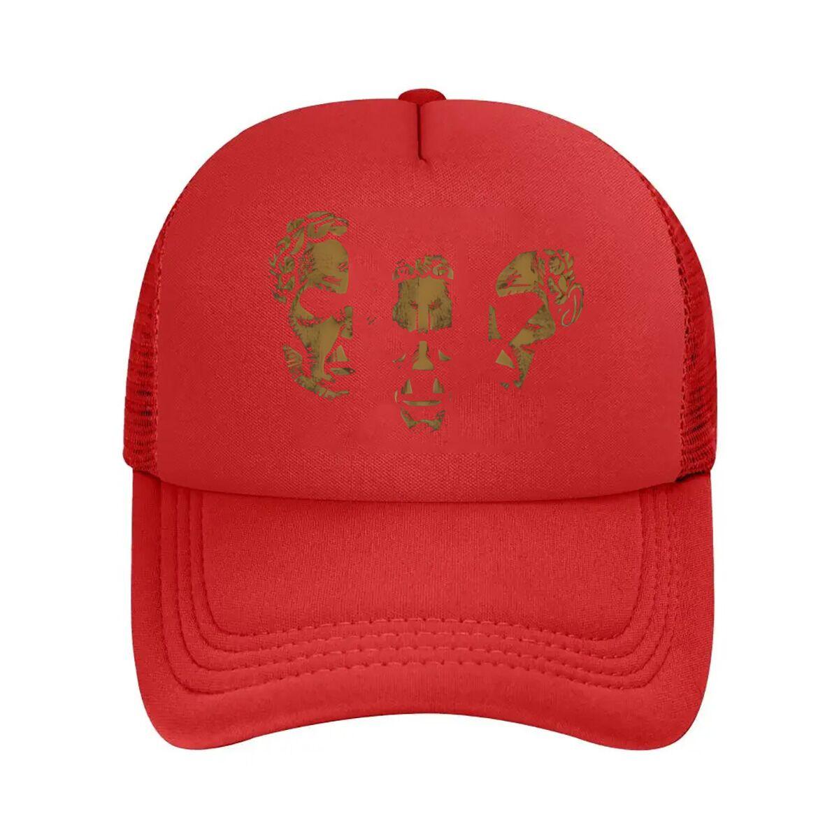 Bronze Faces Artistic - Inspired, Sculptural Silhouette Design Mesh Baseball Cap One Size