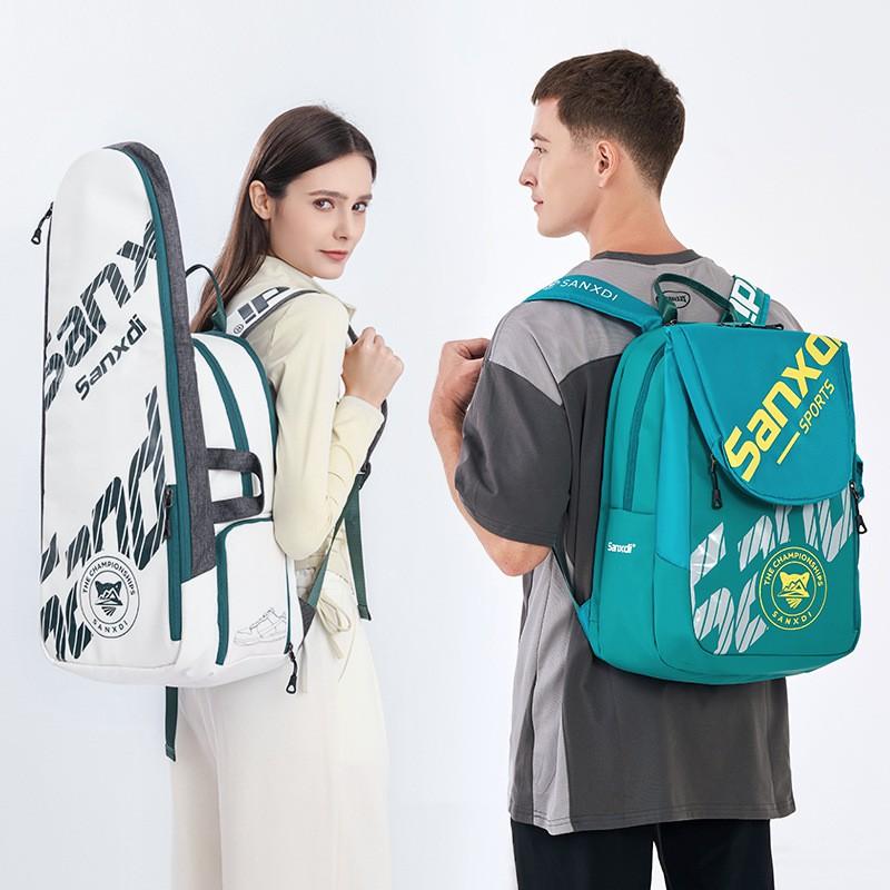 Badminton Tennis Backpack 3 Racquet Capacity Shoe Compartment Sports Bag Men Women
