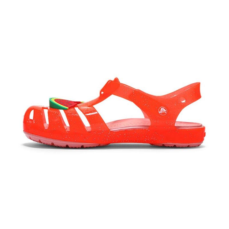 

Crocs Isabella Non-Slip Abrasion Sandals Bright Coral Children s Model 23-24