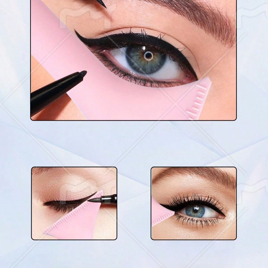 3pcs Eyeliner Eyebrow Trimming Mold, Eyeliner Pen Auxiliary Tool, Reusable Multi-Functional Eye Makeup Set, Suitable For Women's Eyeliner Pen, Eyebrow