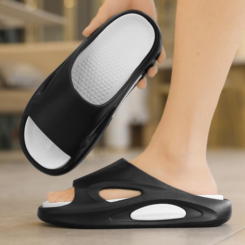 New Mens Slide Shoes Outside Beach Sandal Shoes Indoor Plush Comfort Soft Anti-Skid Slides Flip-Flops Men Bathroom Slide Shoes Home Shoes