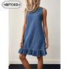 Women's Fashion Summer Spring Solid Color Print Sleeveless Casual Dresses
