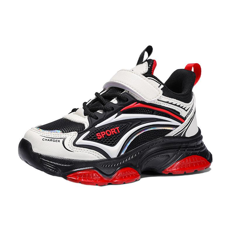 2025 new leather boys shoes autumn waterproof children's sports shoes medium and older children's running shoes boys autumn shoes