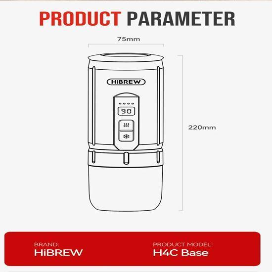 New HiBREW New Portable Espresso Coffee Machine for Car & Home Camping Coffee Maker Fit Nespresso Dolce Capsule Powder H4C