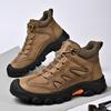 Fashion Genuine Leather Men's Snow Boots Super Warm Plush Outdoor Boots Retro Style Non-slip Hiking Boots Winter Travel Hiking Footwear