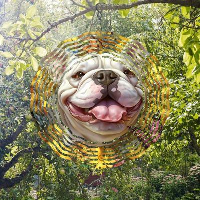 Metallisk vindklocka med hund- och fjärilsdesign, roterande krok, hängande utomhus- och inomhusdekoration för uteplats, veranda, trädgård, hållbar, kreativ presentidé