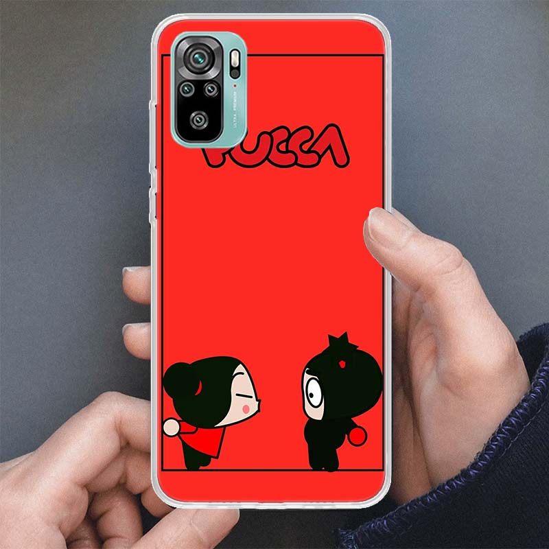 Cute Cartoon Pucca Garu Phone Case For Xiaomi Redmi Note 14 13 12S 12 10 10S 11 Pro Plus 11S 11E 11T 9 9S Soft Silicone Shell Re