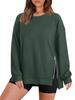 2024 Autumn/Winter Women's Loose Round Neck Zip Hoodie