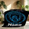 Custom Name Personalized Manchester City FC Print Blankets, Home Decor, Bedroom, Sofa, Camping, Couch, Gifts for Birthday Christmas