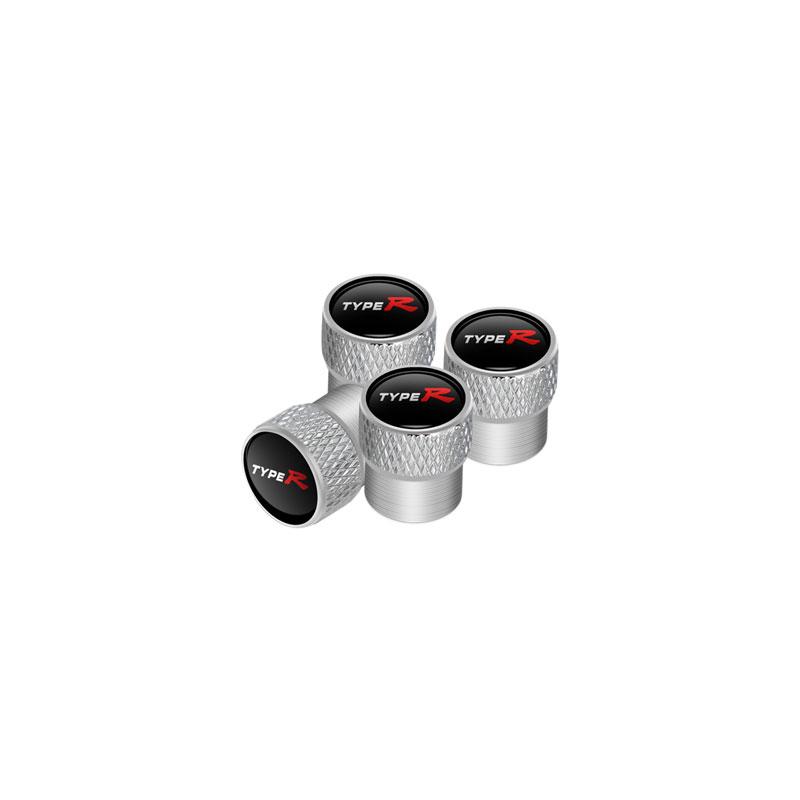 Car Decor 4Pcs Metal Type R Typer Logo Car Tire Valve Stem Cap Tire Wheel Stem Air Valve Caps For Accord Fit Civic CR-V