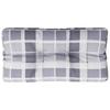 Grey Checkered Pallet Cushion 70 X 40 X 12 Cm Fabric