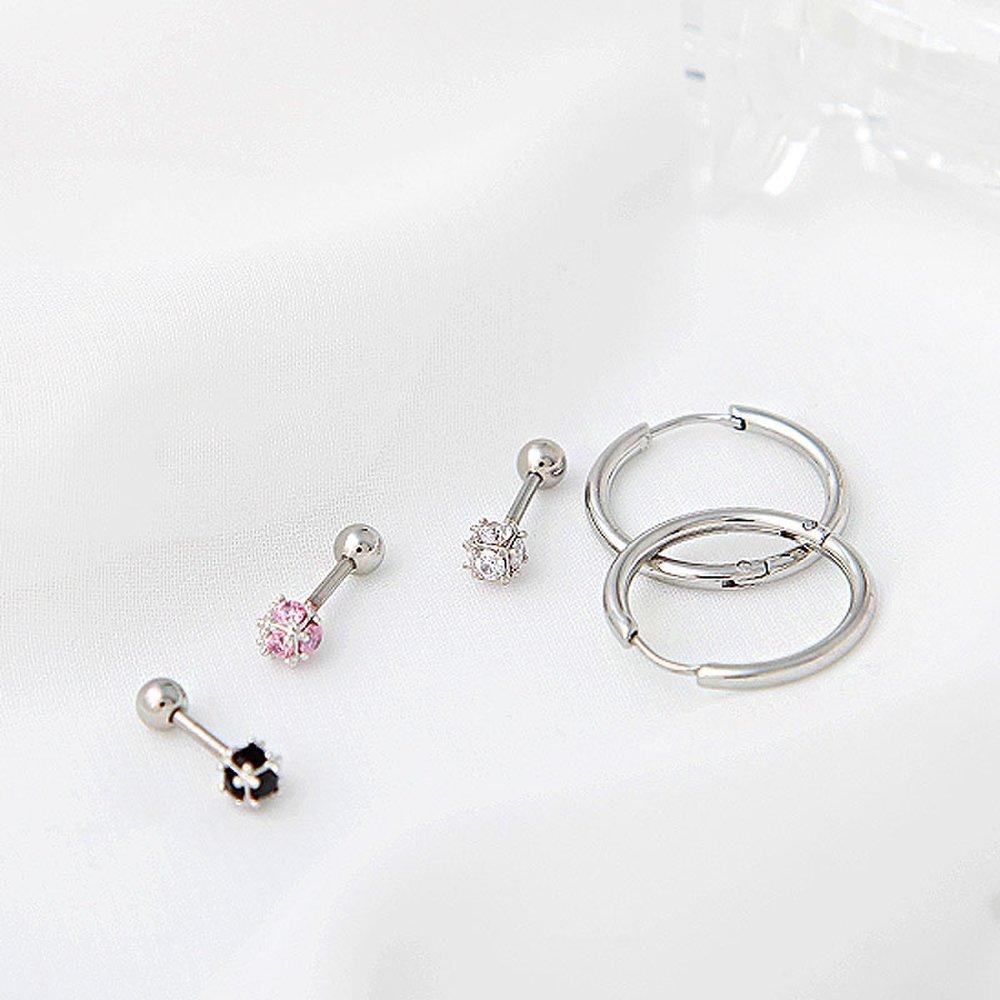 Color Cubic Piercing + Ring Piercing [Sold as a Pair]