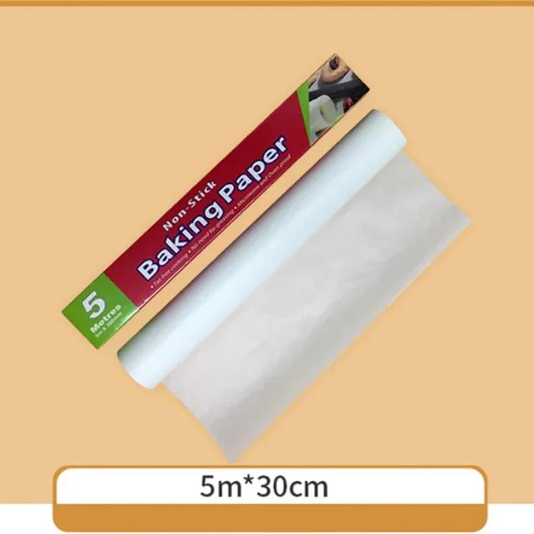 10/20/50M Baking Paper Barbecue Double-sided Silicone Oil Paper Parchment Rectangle Oven Oil Paper Baking Sheet Bakery BBQ Party