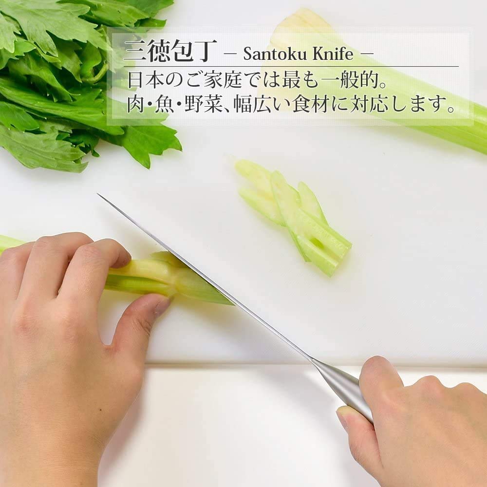 Shimomura Kougyou Made In Japan Verdun Santoku 165mm Gyuto 180mm Petty 125mm Knife Set of 3 Molybdenum Vanadium Steel Dishwasher Safe Made In Niigata