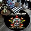 Benutzerdefinierter Name,Runder Teppich im Die Toten Hosen Muster,Teppich für Wohnzimmer Schlafzimmer Spielzimmer,Rutschfeste Bodenmatte,Urlaubsgeschenke und Geburtstagsgeschenke.