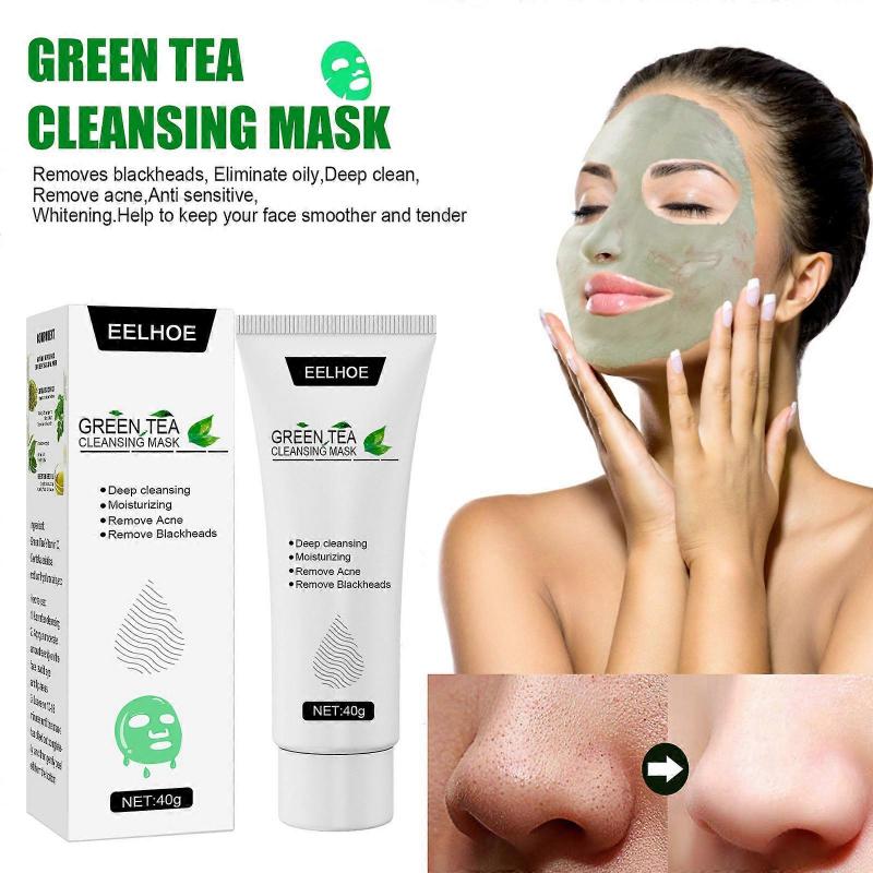 Grönt te Ansiktspeelmask Svartborttagare Akne Djuprengörande Mask Hudvårdsmask Exfolierande & Reparerande, Minskar Fina Linjer Rynkor