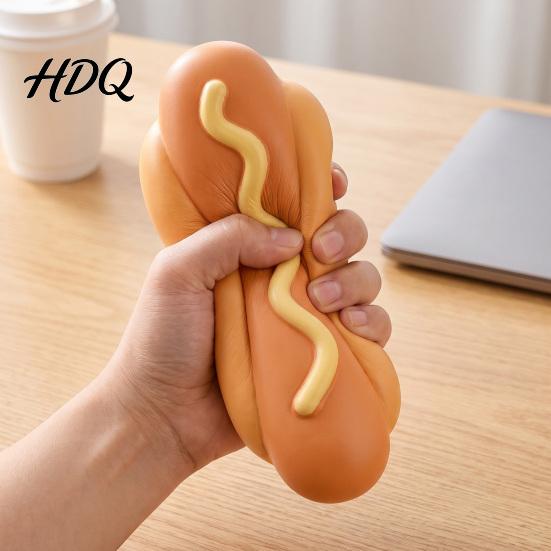 Large Slow Rebound Pinch Toys Giant Hot Dog Squeeze Toy 8.3" Rising Realistic Food Shaped Unique Stress Reliever for Colleagues Soft Ball