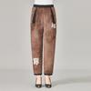 Elderly Cotton Pants Female Mother Lamb Wool Pants Piled and Thickened Outer Wear Winter Old Lady High Waist Loose Grandma Pants