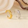 Sunflower Temperament Starry Niche Stacking Wearing Light Luxury Open Ring Female Cold Wind Irregular Texture Ring