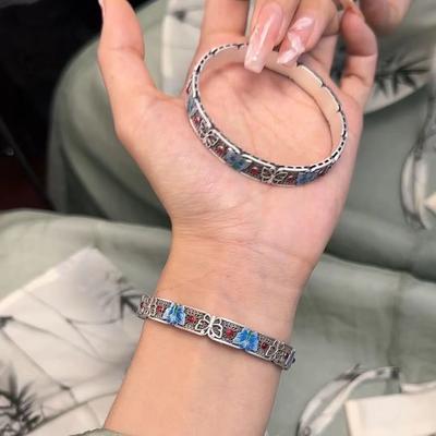 New Chinese Antique Butterfly Bracelet Female Versatile Ethnic Style Cool Bracelet Niche Temperament Personalized Design Hand