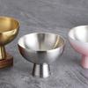 Double Walled Footed Stainless Steel Dessert Container Puddings Cup Ice Cream Bowl For Birthday Parties And Coffee Shops