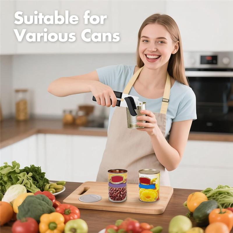 ABBP-Heavy Duty Stainless Steel Can Opener Smooth Edge And Bottle Openers, Easy Turn Can Openers For Seniors